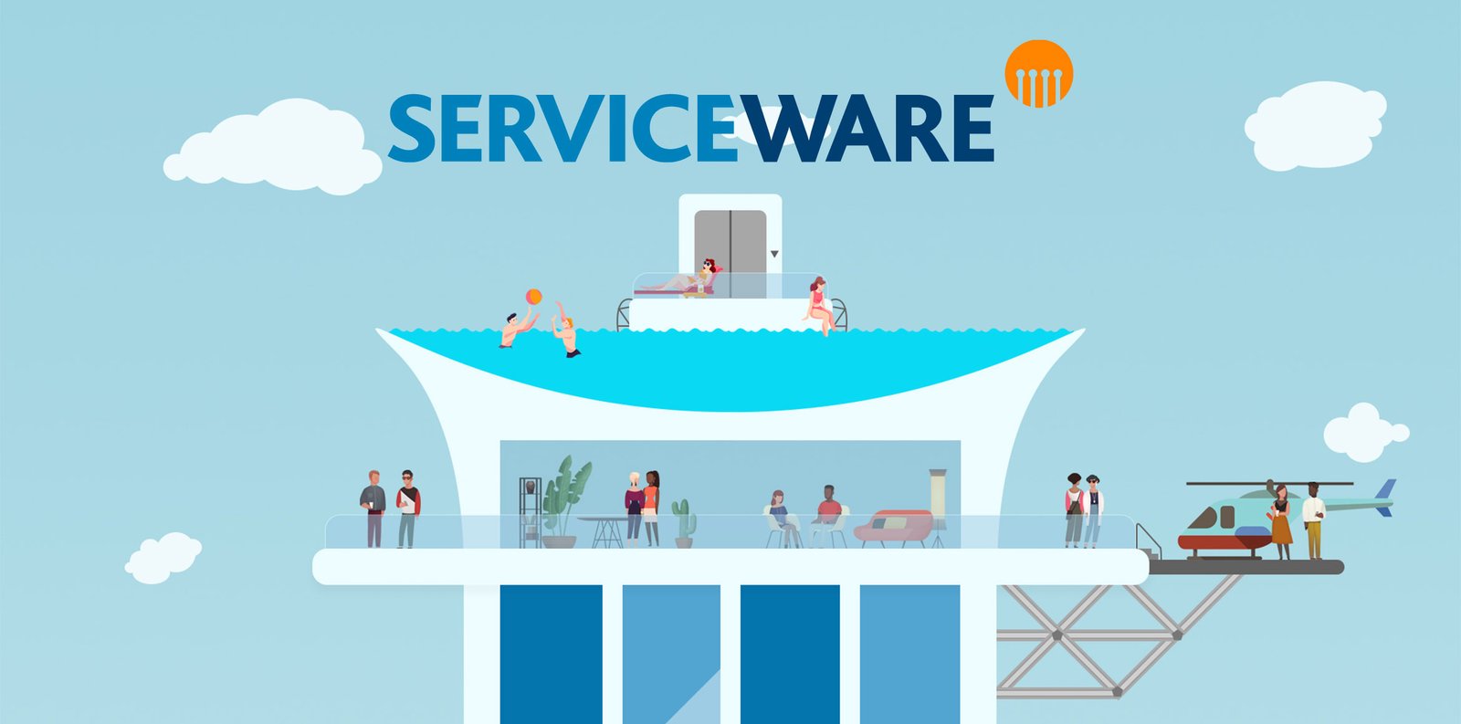Serviceware marketing collateral and web design by bubl
